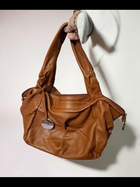 Cromia Italian Tan Leather Hobo Shoulder Bag -